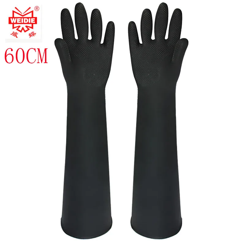 En Ligne 60 CM blanc Noir gants en latex de travail Midoni étanche non slip arbeitshandschuhe bouleversé plus gants en latex Livraison Gratuite