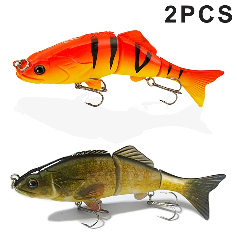 

2 PCS Hard Fishing Lure 3 Segments Multi Jointed Swimbait Lifelike Crankbait Sinking Wobblers Artificial Lure 50g 15cm