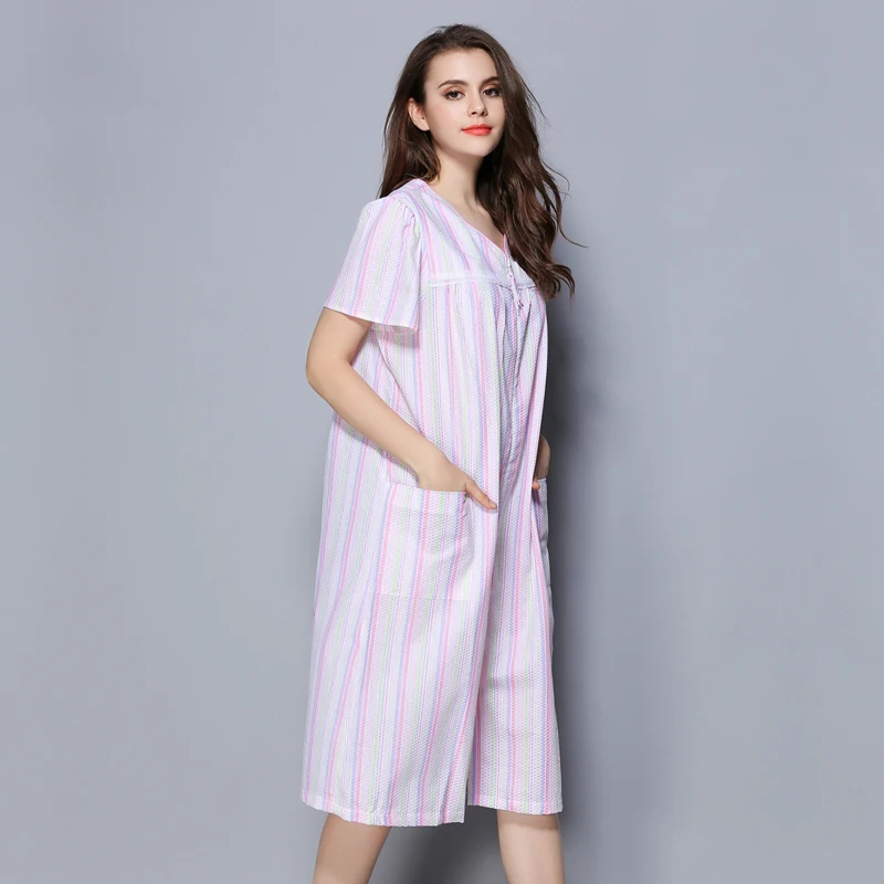 Женская ночная рубашка в полоску 100% хлопок 160 кг|plus nightgown|womens nightgownwomen sleep |