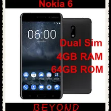 Nokia 6 Dual Sim разблокированный Android мобильный телефон 4G LTE gsm 5,5 ''16MP wifi gps Восьмиядерный 4 Гб ОЗУ 64 Гб ПЗУ 3000 мАч