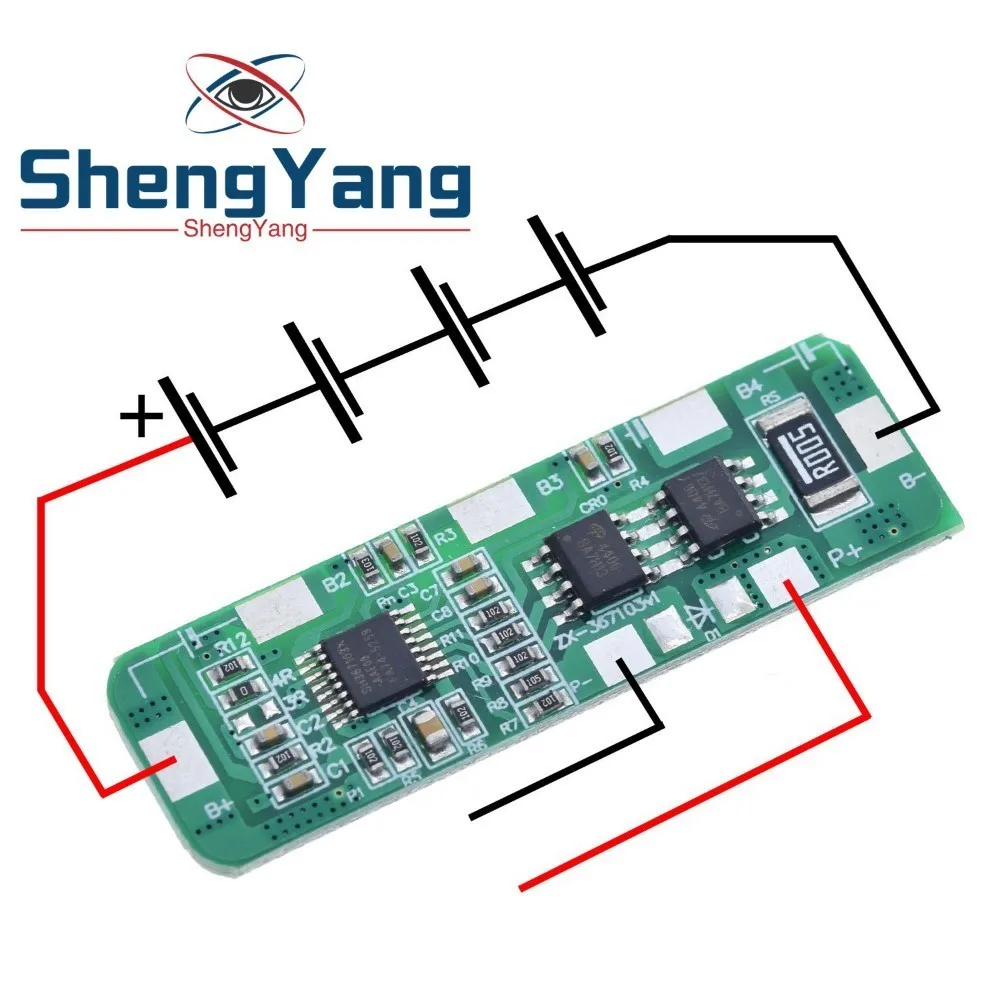 ShengYang 4S 4A 5A 18650 Защитная плата литий ионного аккумулятора 4 шт PCB BMS 25 35 в до 2 3 0