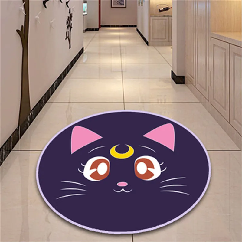 

120X120CM Sailor Moon Tsukino Usagi Pet Luna Round Carpet Fashion Fitting Room Skid Resistance Hanging Chair Cushion X1314