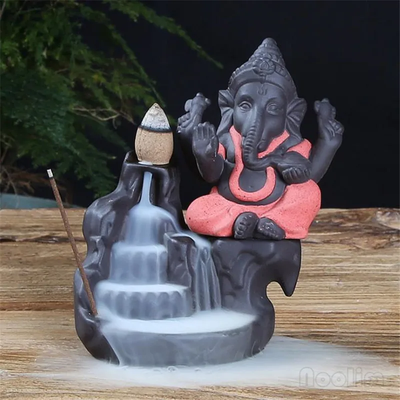 Ganesha курильница для благовоний горелка Бог слон благоприятный и символ успеха водопад курильница домашний декор+ 20 шт Бесплатные конусы