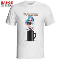Kawaii Neko Rem в вашей чашке футболка Re: Zero Повседневная аниме креативный скейт футболка активная Мода панк Женская Мужская футболка