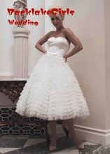 tulle trajes de novia sweetheart Bridal Gown Tea Length Backless Wedding Dresses 2016 cheap clothes china