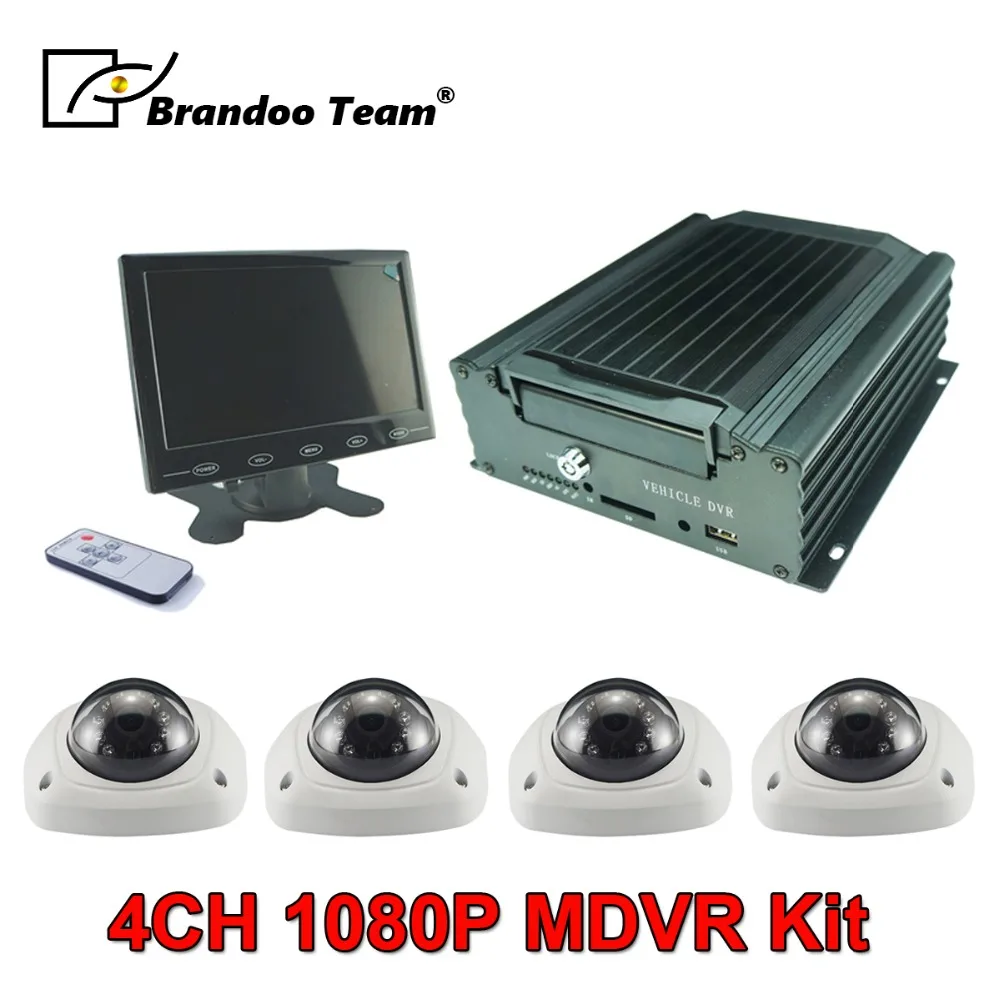 

4G GPS 4 Channel Mobile DVR Kit MDVR Solution H.265 Compression For Bus School Bus CCTV 1080P Security System