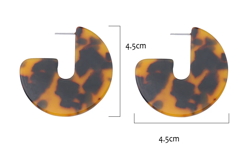 Peri'sbox Популярные леопардовые Черепаховые серьги-кольца для женщин минималистичные акриловые серьги светильник серьги Заводские, закупка
