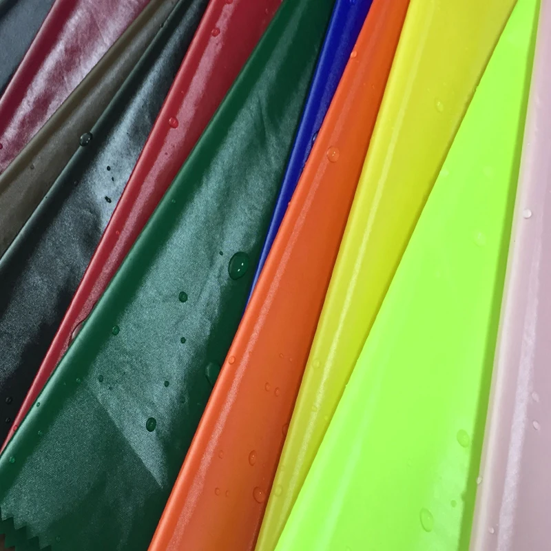 

free shipping 100cm*150cm nylon fabric shiny 40D Nylon bright PU shine coated glitter fabric down jacket fabric