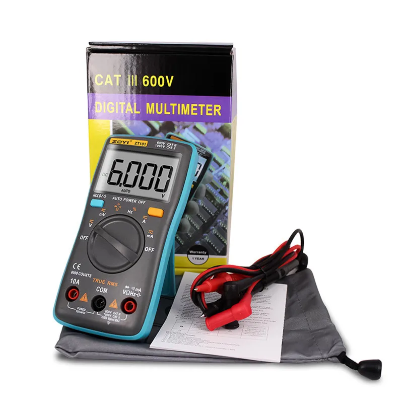 

ZOYI Multimeter Z101/ZT102 Digital Multimeter auto range 6000 counts AC/DC Ammeter True RMS multimeter lcd portable multimeter