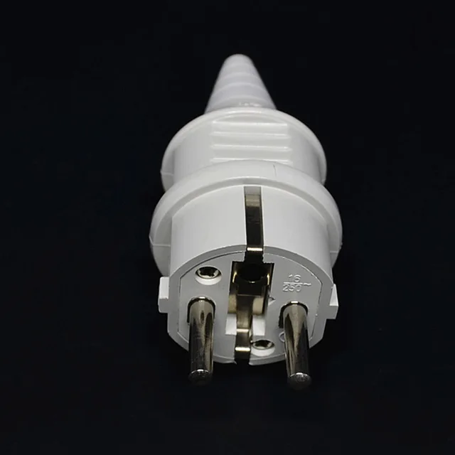 1PC EU 4.8mm plug Assembly German plug Rewirable detachable Electrical