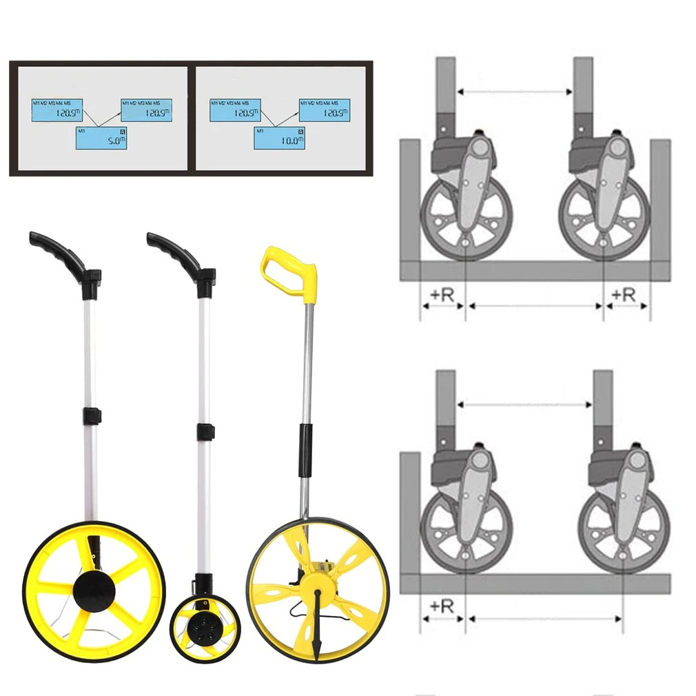 1 шт. стабильное складное Расстояние измерительное колесо измерителя ручной дальномер Портативный счетчик Surveyor инструмент