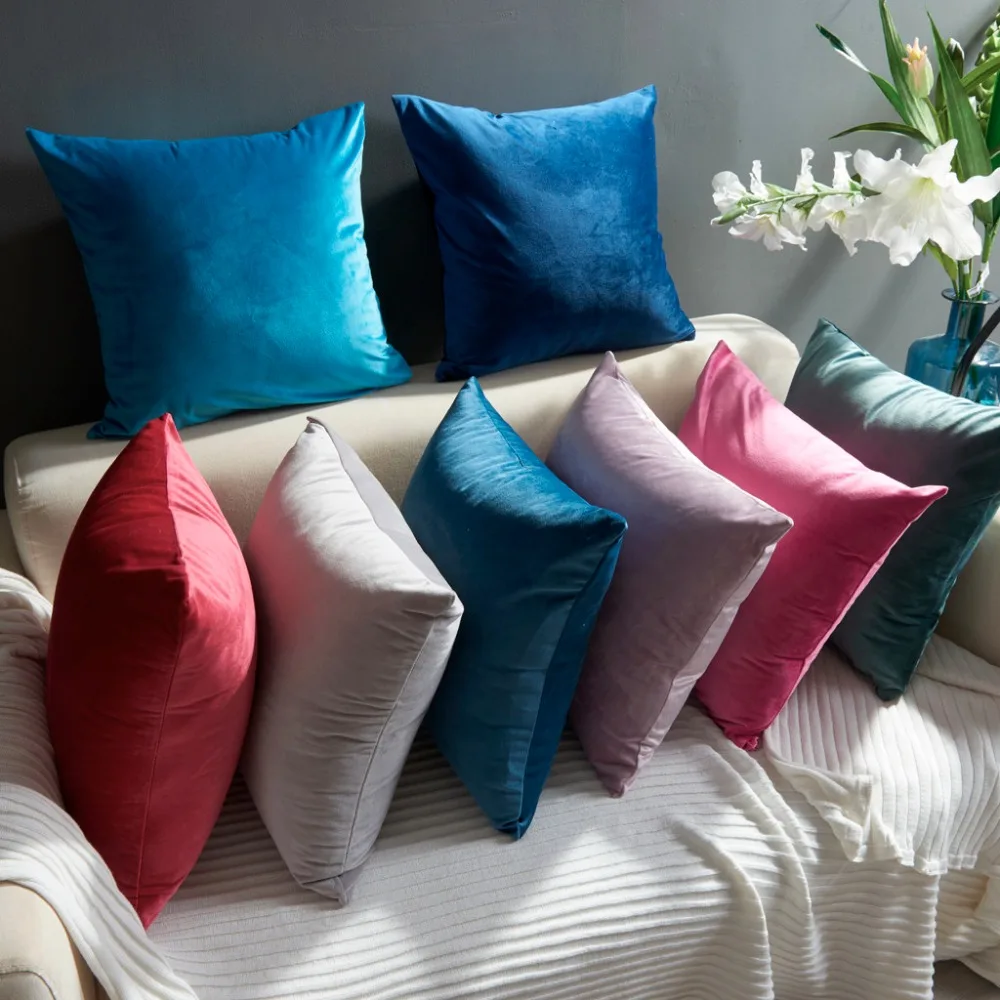 

Decorative 45x45 Solid Velvet Pillow Sofa Waist Throw Cushion Cover Home Decor Cushion Cover Case