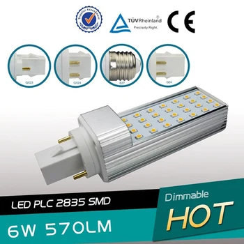 

10pcs/lot 6W E27/G23/G24(2pin,4pin) LED PLC lamp 35 Epistar SMD2835 led source warm white living room use PL lamp free shipping