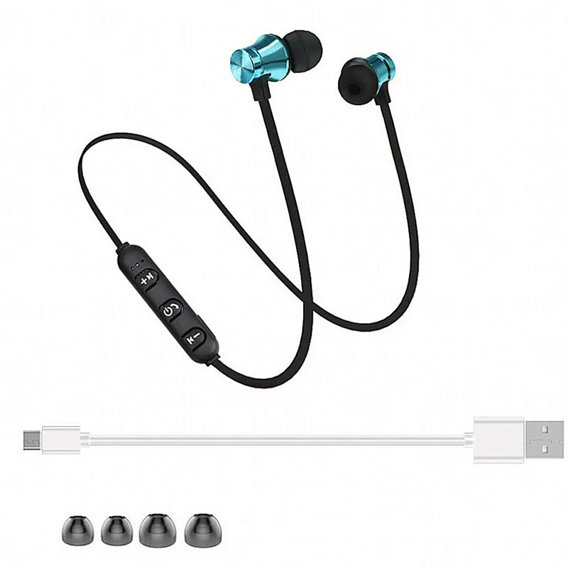

Wireless magnetic in-ear stereo Bluetooth 4.1 Earplugs metal sweat-proof sports earplugs with microphone for Xiaomi iPhone