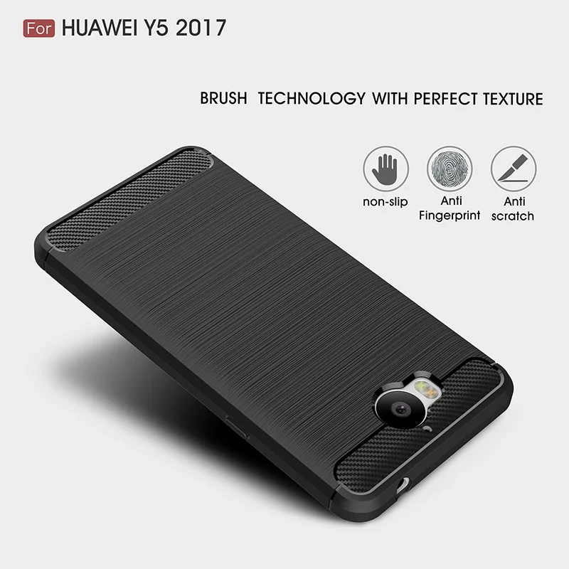 carbon fiber silicone case huawei y5 2017 (2)