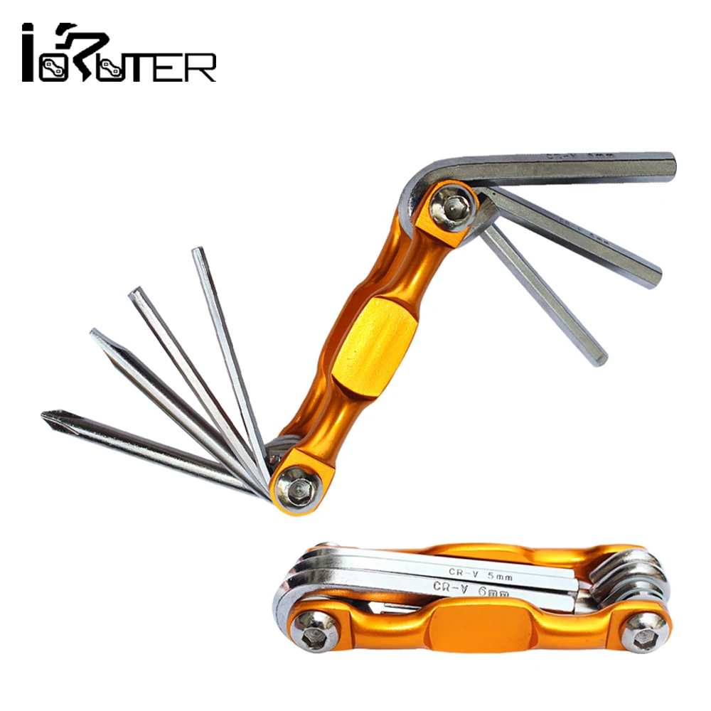 Chrome Vanadium Steel 7 in 1 Multifunction MTB Bicycles Wheel Repair