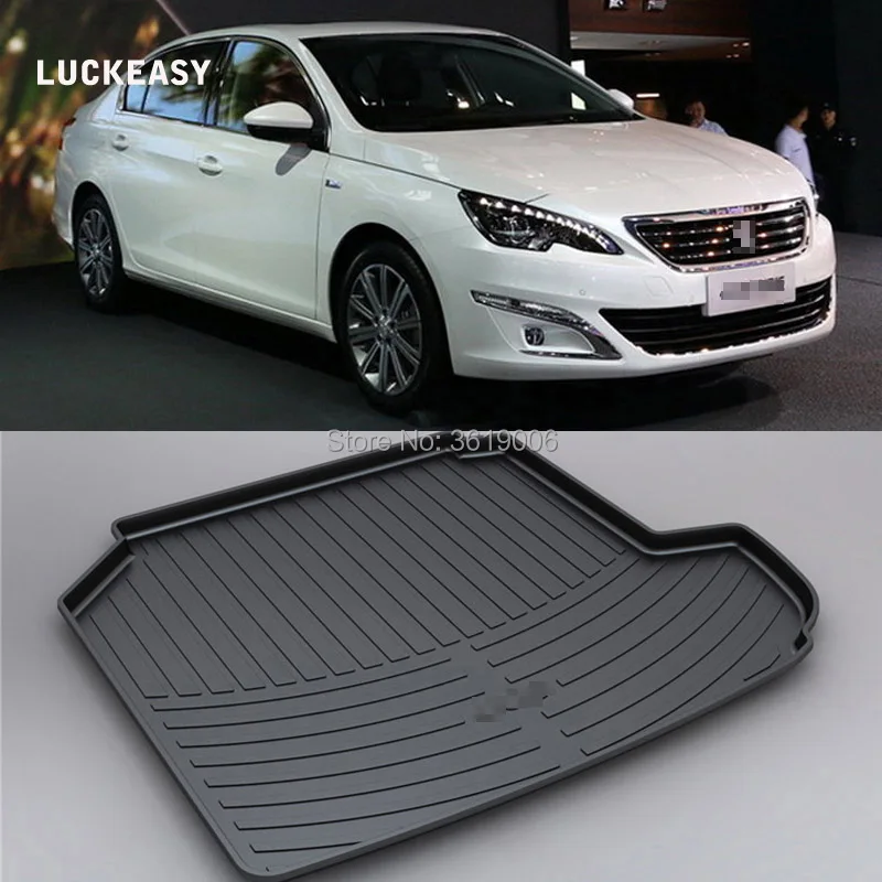 

LUCKEASY Non-Slip Waterproof 3D TPO Trunk Boot Cargo Mat Recycled Durable For Peugeot 408