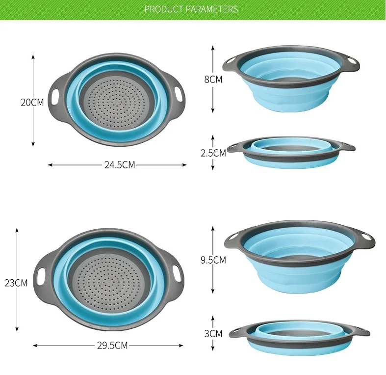 Корзина для хранения, складное Силиконовое сито, корзина для мытья овощей, дуршлаги, корзина для кухни, сетчатые инструменты, корзина для мытья фруктов, фильтр