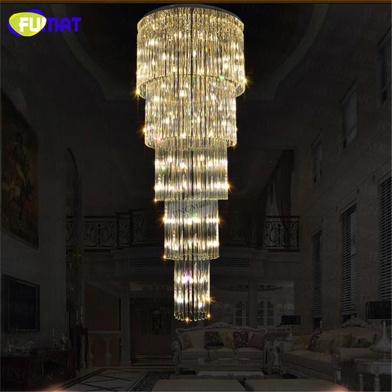 

FUMAT Modern K9 LED Living Room Crystal Chandeliers Crystal lustre Luxury led chandelier light for Staircase Stair Bedroom Hotel