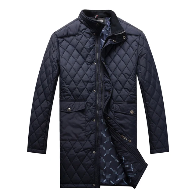 Cheap Jacket men's 2016 new style cotton-padded long model fashion comfort cross criss designed keep warming outerwear free shipping