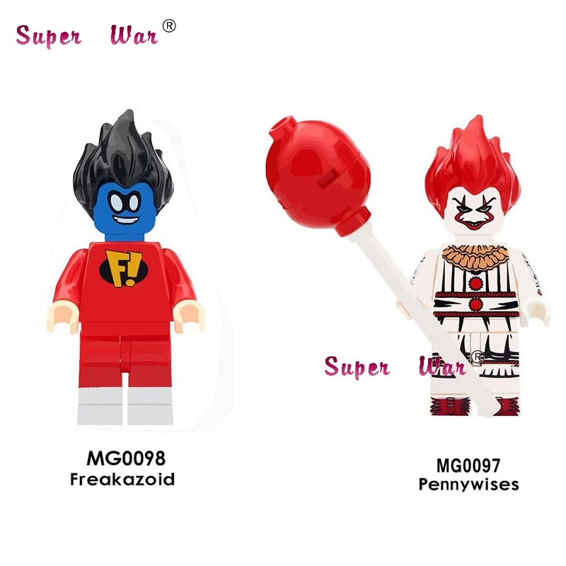 

Single Super Hero Freakazoid The Clown Pennywise Little Devil Halloween Horror Theme building block toys for children