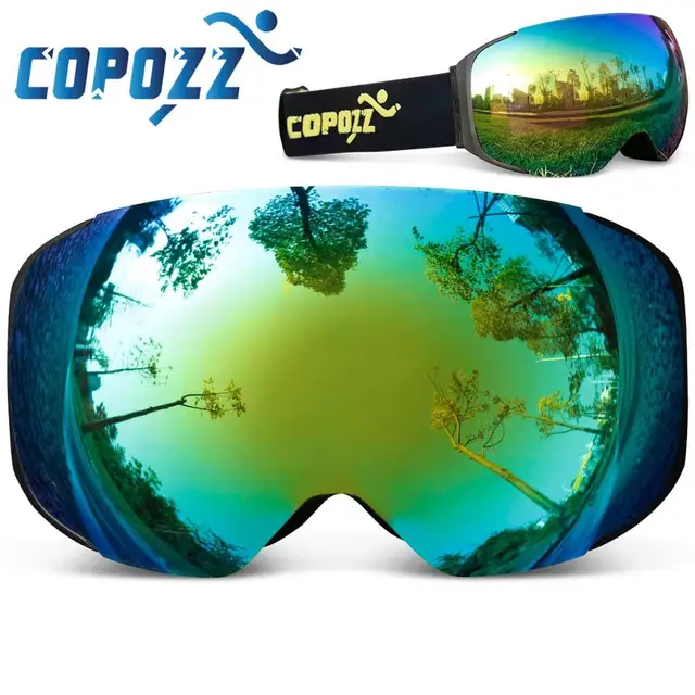 COPOZZ brand ski goggles replaceable lenses UV400 anti fog ski