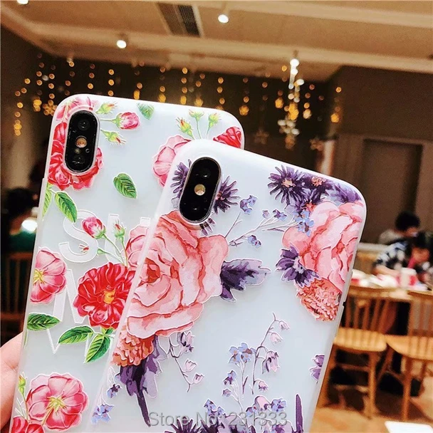 3D Матовый Рельефный цветочный мягкий чехол из ТПУ для Samsung Galaxy S8 PLUS S9 NOTE 9 J4 J6 J2 PRO 2018