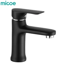 Micoe 2018 new contemporary bathroom faucet single-handle single-hole basin faucet hot and cold faucet white black H-HC218B