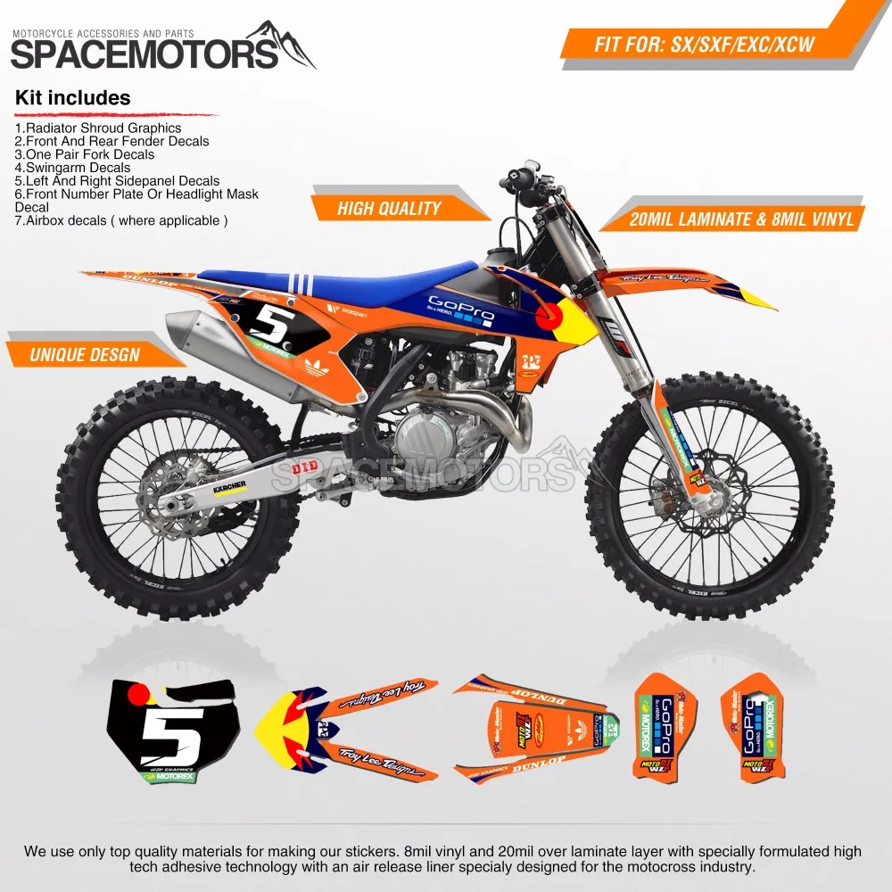 

MX 3M skin graphics sticker wrap kit FOR MOTORCYCLE EXC SX SX-F W XC-W F 250 450 426 2003 - 2018 year enduro freeride