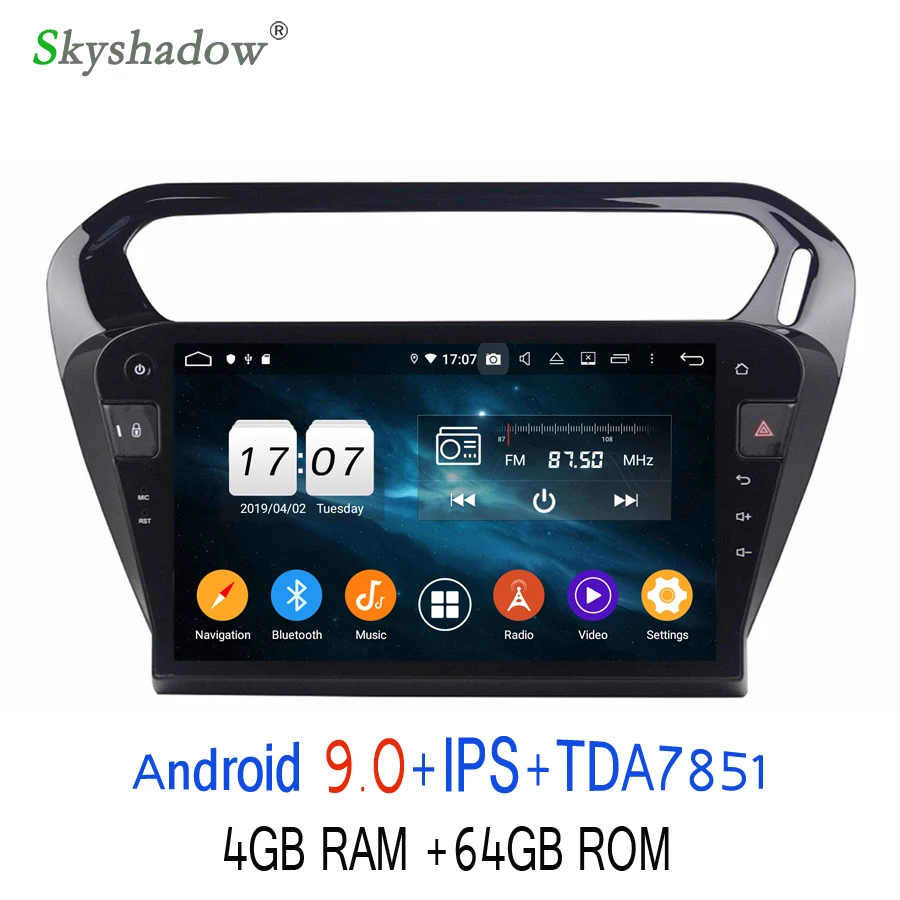 10," TDA7851 1din Android 9,0 64 Гб 8 ядерный для PEUGEOT PG 301 2013- автомобильный dvd-плеер gps ГЛОНАСС карта автомобиля RDS радио wifi 4G BT