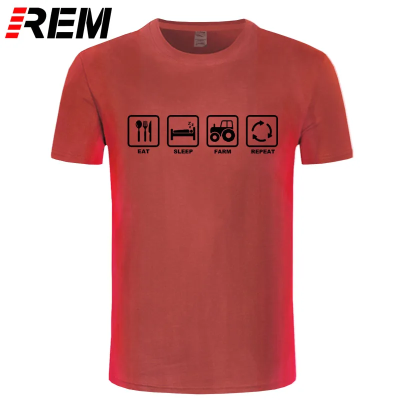 REM, брендовая одежда, едят сон, ферма, повторяют фермеры, фермерский трактор, забавная футболка, футболка, Мужская хлопковая футболка с коротким рукавом, топ, рубашка - Цвет: 4