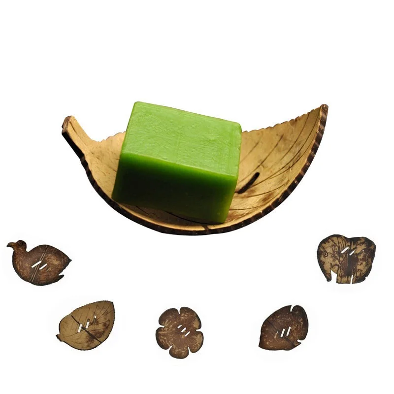 

Creative Soap Box Handmade Natural Coconut Shell Wooden Box Bathroom Soap Dish Box Kitchen Sponge Storage Cup Rack Soap Holder