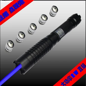 

Strong Power Military 100w 100000m Blue Laser Pointer 450nm Flashlight Focus light Burning Match/Black/Burn Cigarettes+Gift Box