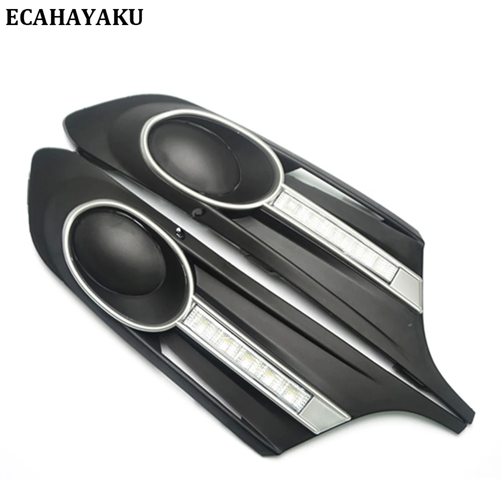 ECAHAYAKU 2PCs/set Car styling LED Car DRL Daytime running lights fog light for Volkswagen VW Jetta Sagitar MK6 2012 2013 2014 ECAHAYAKU 2PCs/set Car styling LED Car DRL Daytime running lights fog light for Volkswagen VW Jetta Sagitar MK6 2012 2013 2014