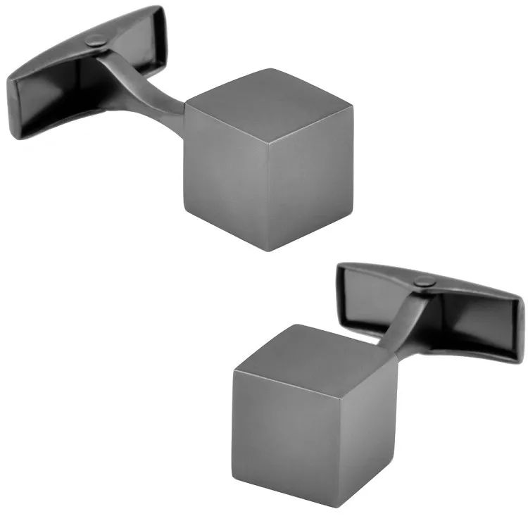 

SPARTA Plated with tungsten steel + high quality metal frosted cube cufflinks + free shipping !! High quality metal cufflinks E