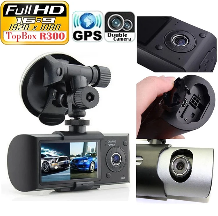 Relee Лучший автомобильный видеорегистратор Видеокамера с GPS-видеорегистратором с двумя объективами 2.7-дюймовый экра
