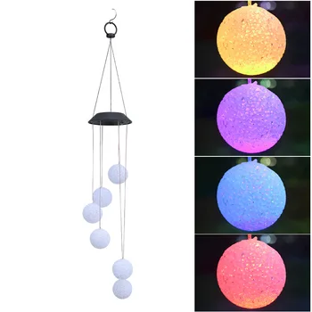 

Waterproof Solar Wind Chime Light Particle Ball Solar Garden Light Colorful Gradient Outdoor Rain Lantern