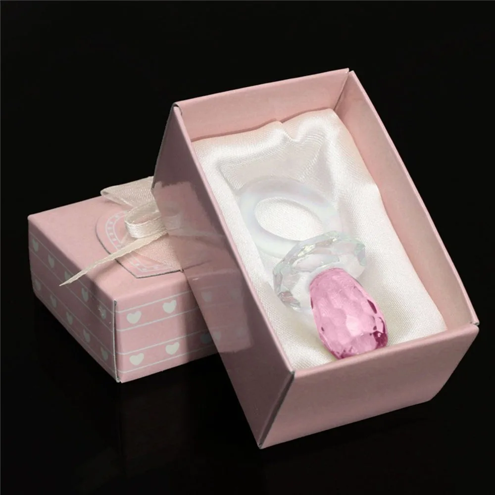 

Fashion Party Gift Artificial Crystal Pacifier Charm Pendant Girl Boy Baby Shower Christening Wedding Favor Decoration