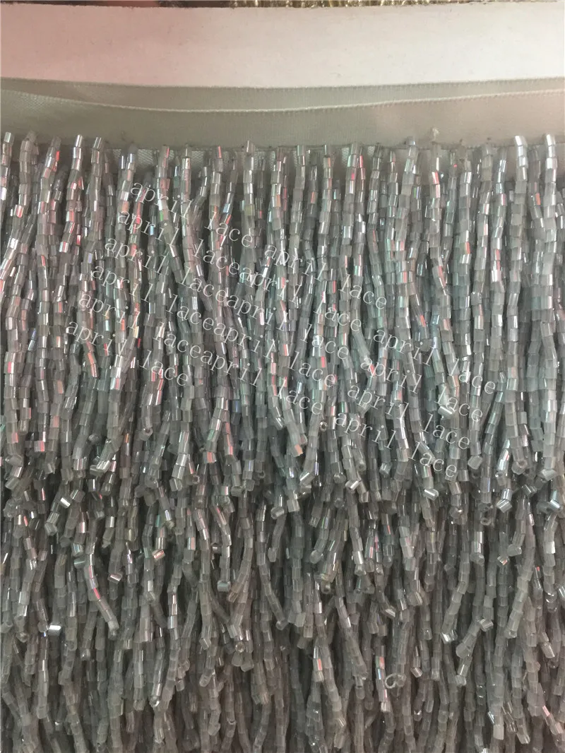 buy yy105 # 10 yards bag grey beads color 6 7 cm width ribbon fringe tassel for bridal gown wedding dress decoration