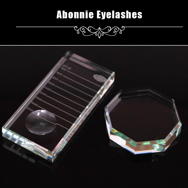 

Abonnie Pro Eyelash Holder & Pallet,Eyelash Extension Smart Glue Ring,False Eyelashes Crystal Stone Adhesive Glue Pallet 2 in 1