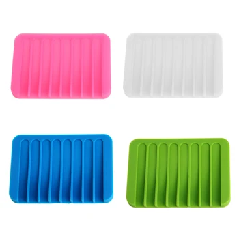 

ARWDFG Fashion Soap Box Silicone Flexible Soap Dish Plate Bathroom Soap Holder Soap Box