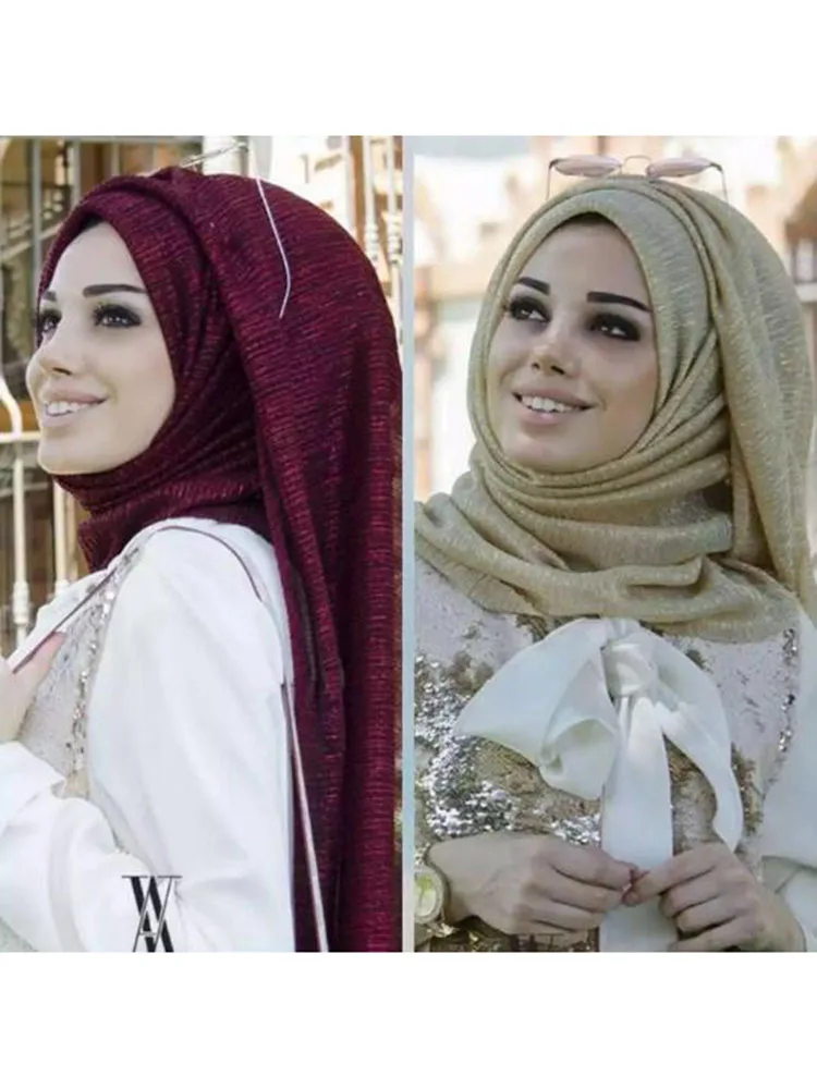 

High quality Soft Muslim Full Cover Inner Women's Hijab bonnet Cap Islamic Underscarf Neck Head Gauze gauze of pressed gold