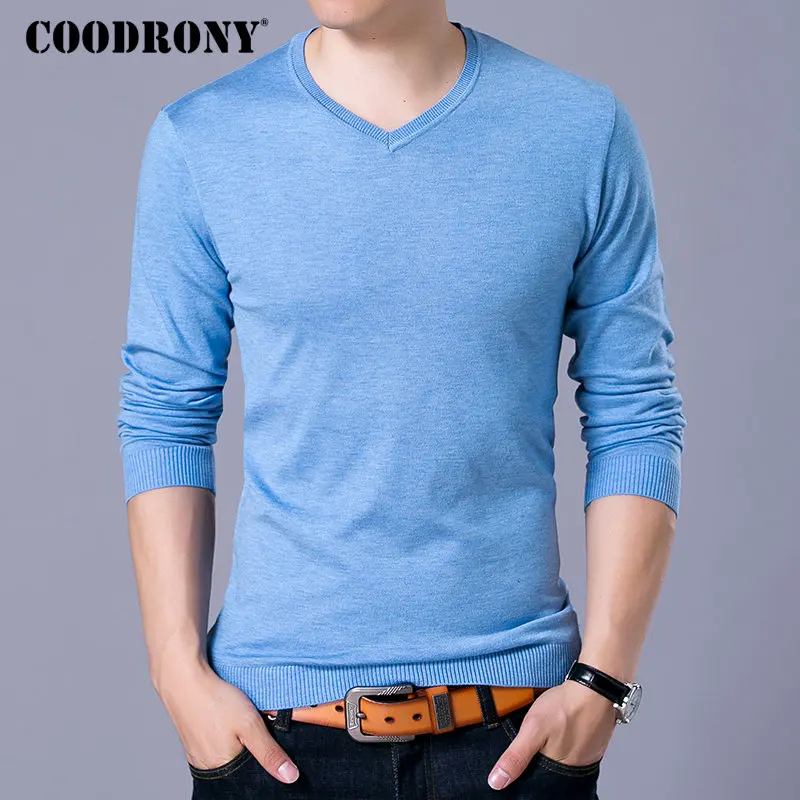 COODRONY Brand Sweater Men Knitwear Pull Homme Streetwear Classic Casual V-Neck Pullover Men Autumn Winter Woolen Sweaters 91054