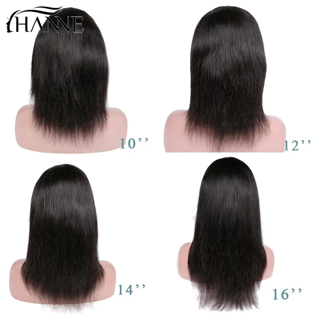 Full Lace Front Human Hair Wigs Lace Straight Human Wig For Black Women Natural Color Brazilian Remy Wigs Free Fast Ship HANNE