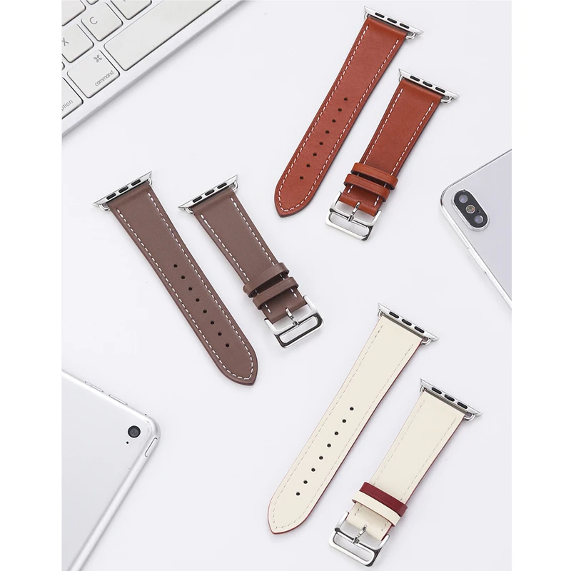 Кожаный ремешок для часов Apple watch 42 мм 38 correas Aple серии iwatch 4 3 2 1 44 40 аксессуары