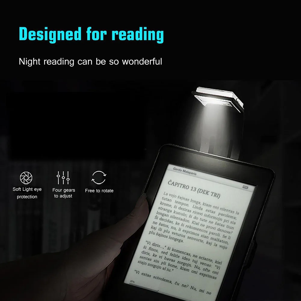 

New Design Universal LED Reading Soft Light with Detachable Clip USB Rechargeable Outdoor Sports Camping Traveling Tools