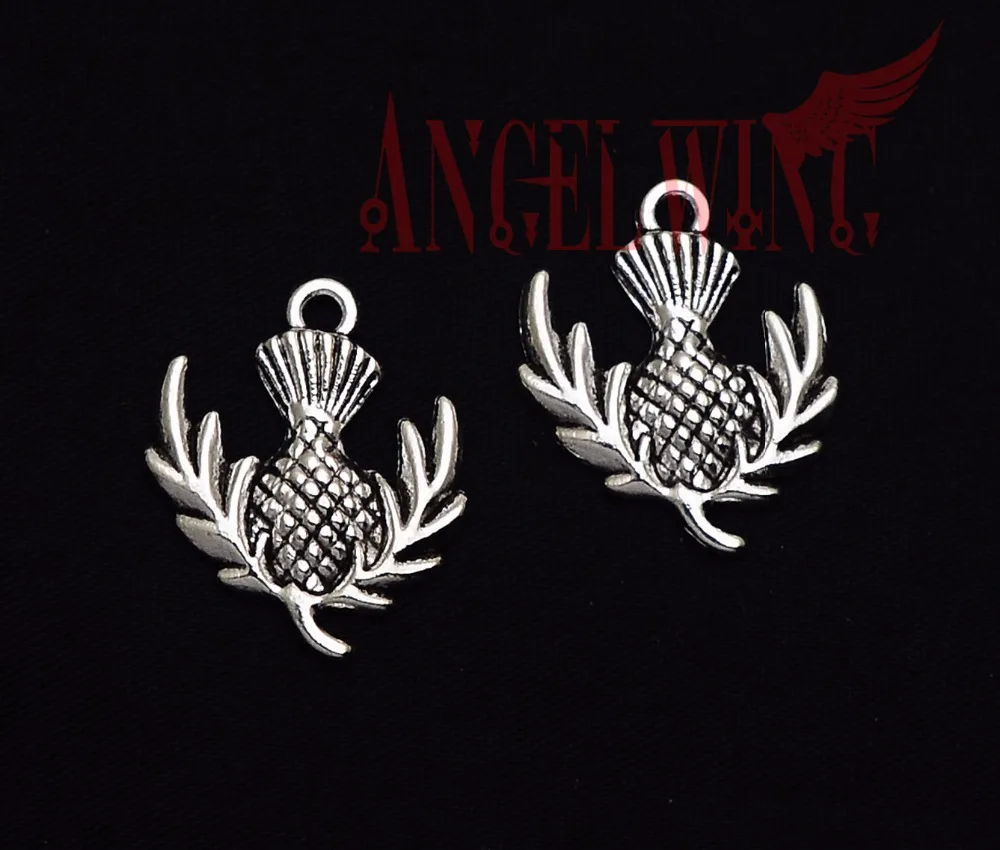

20pcs/lot--23x19mm, Antique silver plated Thistle charms,DIY supplies, Jewelry accessories