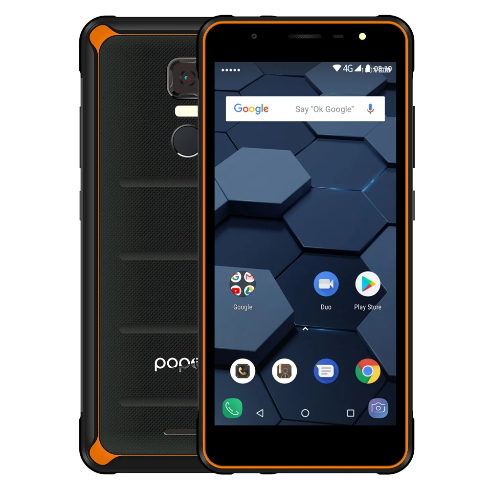 Poptel P10 IP68 Водонепроницаемый 64 ГБ 4 ГБ 3600 мАч 5,5 дюймов HD 4G мобильный телефон Android 8,1 Восьмиядерный 13 МП камера отпечаток пальца смартфон