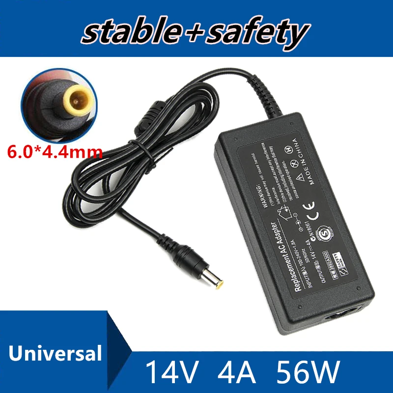 

14V 4A 56W 6.0*4.4mm AC Power Laptop Adapter For Samsung LCD SyncMaster Monitor S24A350H B2770 P2770H P2370H