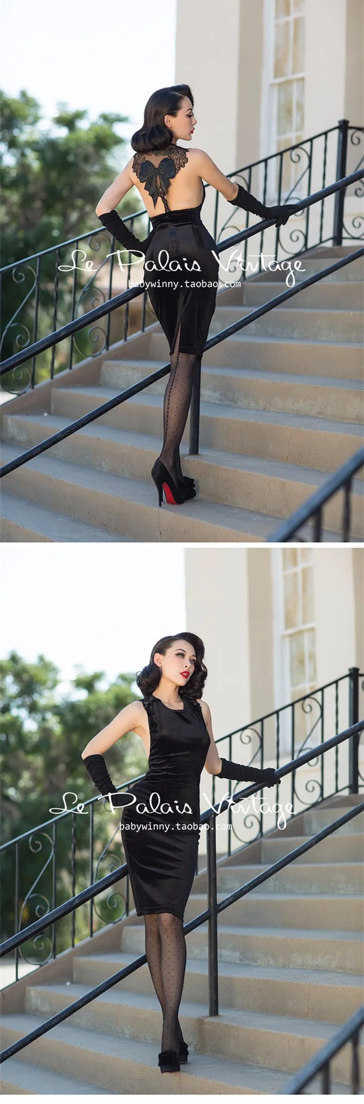 35-женская летняя обувь Ретро стиль 50-х, черный бархат с лямкой на шее платье-карандаш с структурированными линиями Соблазнительные соблазнительное платье размера плюс элегантные jurken